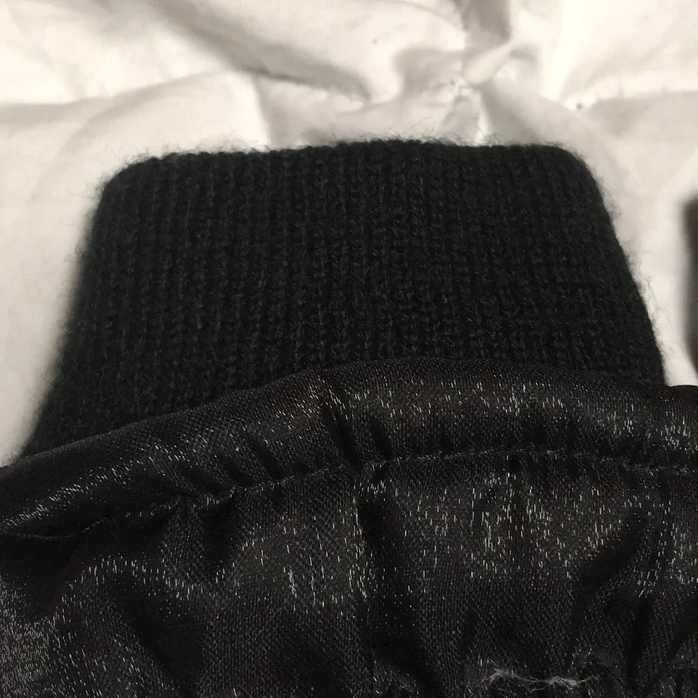 Gloves Mittens Girls size Small black gem butterflies EUC